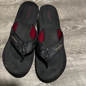 Coach Black and Red Sandals